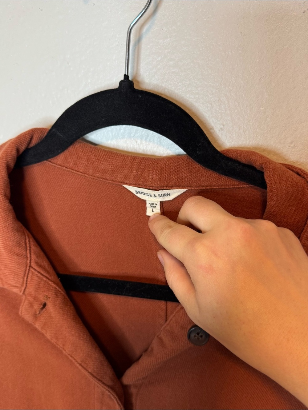 Bridge & Burn Burke Utility Jumpsuit Rust Terracotta Orange Long Sleeve - Picture 7 of 16